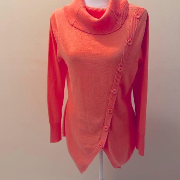 New York & Company Sweaters - Peach a symmetrical with button tunic